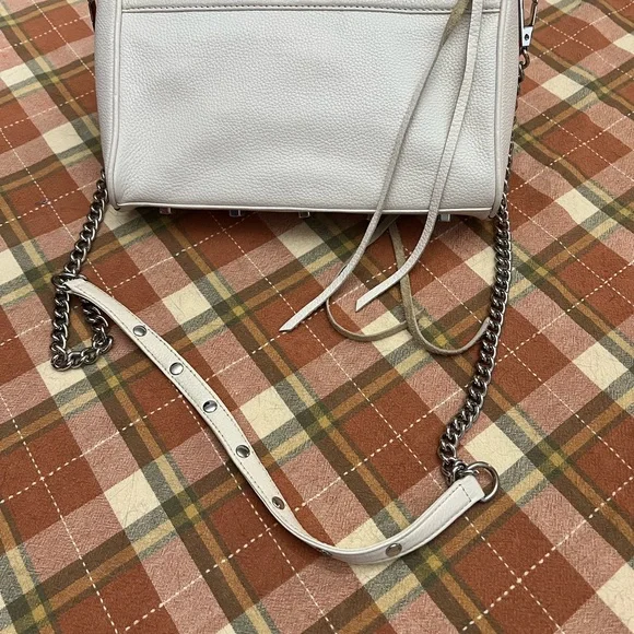 Rebecca Minkoff LARGE Mac Crossbody Bag White/Silver - Picture 3 of 13